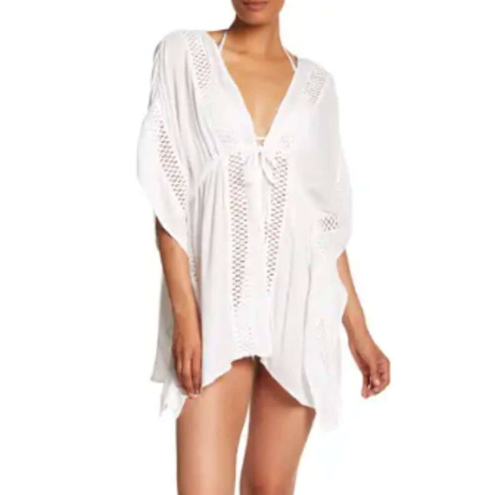 Elan White Crochet Cover-Up Tunic
